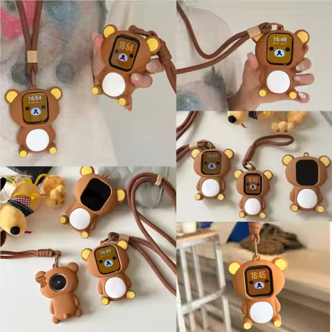 Cute 3D Cartoon Rilakkuma Kids Case For Apple Watch Sport 1/2/3/4/5/6/7/8/9th Gen S10 S11 Ultra SE 3