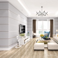 Simple Light Gray3D Vertical Stripes Horizontal Sofa Light Luxury TV Wallpaper Thickened Wallpaper B