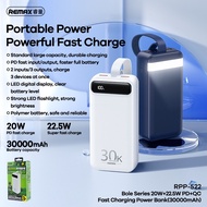 Hybrid REMAX RPP-522 20W+22.5W PD+QC Powerbank 30000mah Supports PD 2 Way Fast Charging With Led Fla