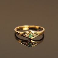 18K金祖母綠寶石之眼鑽石戒指 The Emerald Eye Diamond Ring