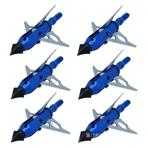 6/12PCS 100Grain Hunting Broadheads for Recurve Bow Compound Bow Crossbow Arrow ID 6.2mm