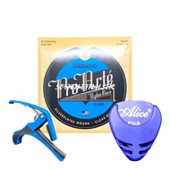 D'Addario Nylon EJ46/EJ49 Strings + Acoustic Capo + Pick Holder