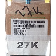 27K Metal Resistor 1/4Watt MF 1/4W T52-27K-1% Taiwan Resistor