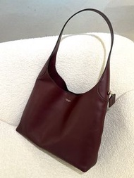 全新Coach  Brooklyn 34 wine 金色徽標腋下包 絨面革 單肩袋 酒紅色 CU068-B4MER
