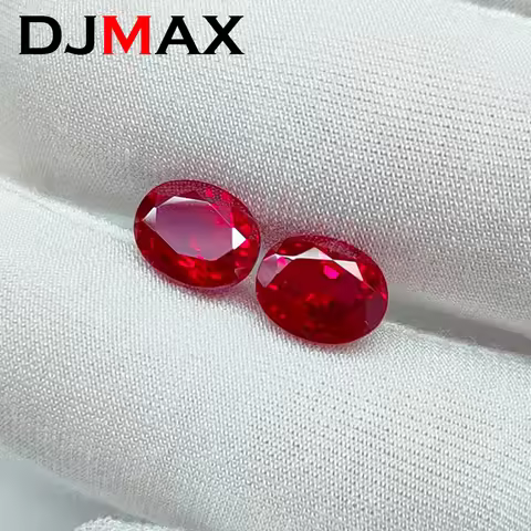 DJMAX Pigeon Blood Red Oval Ruby Lab Grown Ruby Loose Gemstones WIth AGL Certificate Top Quality Sto