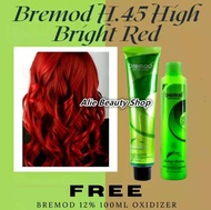 Bremod H.45 + Bremod 12% 100ml Oxidizer FREE - High Bright Red Bremod Hair Color 100ml Tube+Send glo