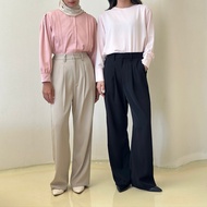 ASOKA Jennie Pants 2488 - Highwaist Straight Pants - Women's Formal Anti-Wrinkle Trousers