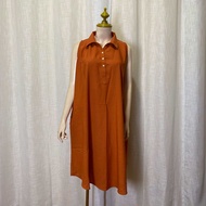 Challis Cotton Plain Sleeveless Dress/Duster - Sports Collar | Et Caetera