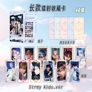 Stray Kid Long Card Box 40 Pieces 125x56mm Men's Group Merchandise Laser LOMO Card Postcard CK+14CK