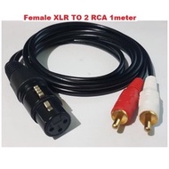 Female XLR To 2RCA Plug Audio Cable 1meter