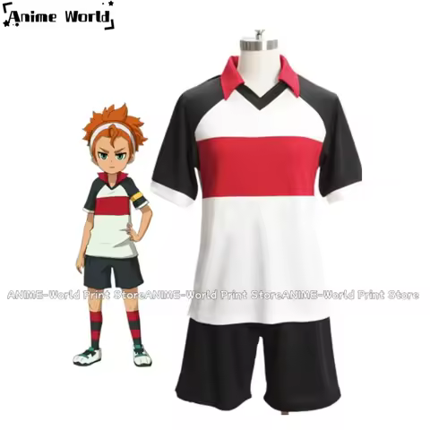 《Custom Size》Anime Inazuma.Eleven.Go Tengawara School Soccer team Summer Uniform Cosplay Costume