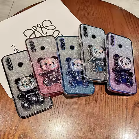 Candy Bear Stand Glitter Phone Case For Huawei Y8S Y9S Y6P Y7A Y7 Y9 Prime Y9 P Smart Z Plus 2019 20