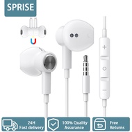 SPRISE BY2 Wired Earphone Noise Cancelling With Mic HiFi PC Headset Magnetic Earpiece Universal 3.5m