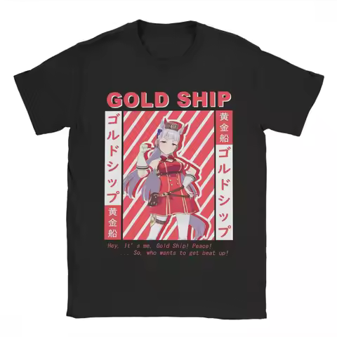 Men's Uma Musume Gold Ship T Shirt 100% Cotton Clothing Novelty Short Sleeve Crew Neck Tee Shirt Pri