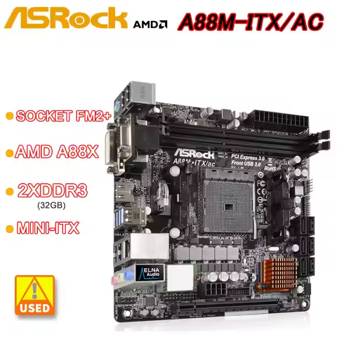 ASRock A88M-ITX/ac Mini-ITX Motherboard AMD A88X DDR3 32GB 2400+ M.2 Socket FM2+ support A10 AD 7800
