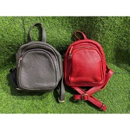 Genuine leather mini backpack