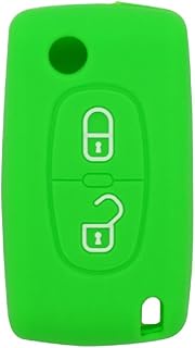 Key Case Compatible with Peugeot Citroen 2 Buttons Flip Remote Control - Silicone Protective Key Cas