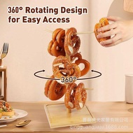 Wooden Donut Stand Rotatable Birthday Party Dessert Decoration Stand Donut Decoration Ornaments Cake