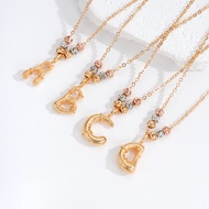 Hyl Jewelry 658N Kalung Titanium Huruf Muda Emas Wanita Anti Karat Asli Panjang