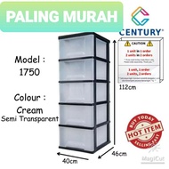 Century 5 Tier Plastic Drawer / Cloth Cabinet / Storage Cabinet 1750