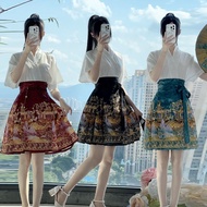 New Chinese Dress New Style Improved Hanfu Horse Face Skirt New Chinese Style Suit Improved Hanfu Chinese Style Daily Skirt Short Horse Face Skirt Improved Ming Made Hanfu