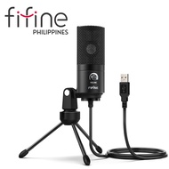 FIFINE K669B USB Metal Studio Recording Cardioid Condenser Microphone with Gain Control Tripod Stand