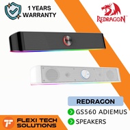 Flexi Tech REDRAGON GS560 Adeimus RGB Desktop Soundbar 2.0 Channel PC Speaker - Black / White