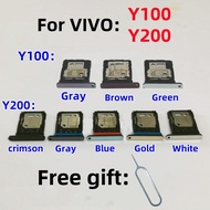 1Pcs SIM Card tray Micro SD card tray For VIVO Y100 Y200 V2313A V2343A Card slot drawer Holder drawe
