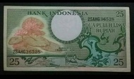 uang 25 rupiah seri bunga thn 1959 variasi 3 huruf unc
