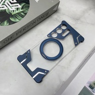 เคสโทรศัพท์มือถือแบบไม่มีขอบทำจากไม้และอะลูมิเนียมสำหรับ Samsung S24Ultra S23U S22U ป้องกันการตกหล่น