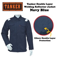 Tanker Double Layer Welding Safety Jacket | Navyblue / Royalblue | Baju Jaket Kerja Reflective