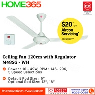 KDK Ceiling Fan 120cm with Regulator M48SG - WH