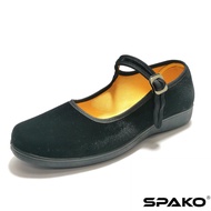 SPAKO ladies working casual canvas flat shoes|kasut kain kasut kerja hitam perempuan SPAKO