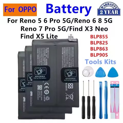 BLP855 BLP905 BLP825 BLP863 Battery For OPPO OnePlus Reno 5 6 7 Pro 5G Reno 8 5G OPPO Find X5 Lite X
