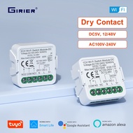 GIRIER Tuya Smart Switch Module WiFi Dry Contact Module DC5/12-24V AC100-240V for Curtain Motor Ligh