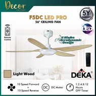 DEKA DF50LED DEKA F5DCLED PRO 56" 5 Blades Ceiling Fan AC DC Motor 3 Color LED Remote Control Ceilin