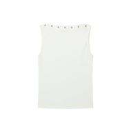 Girlfriend Comfort - Jules Studded Tank (พร้อมส่ง) - เสื้อกล้ามคอปาดตกแต่งหมุดกระดุมเงิน (มีให้เลือก