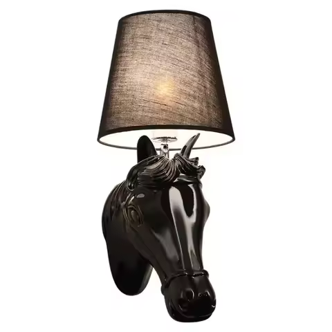 Clothing store simple Mediterranean led wall lamp Horse head wall lamp European bedside bedroom aisl