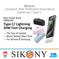 [SG Seller] Baseus Compact Fast Charging 3C Power Bank CCC Certification power bank Lightning/ Type 