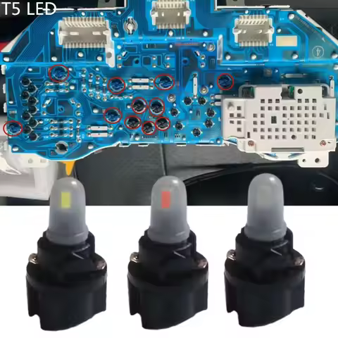 10Pcs T5 T6.5 W1.2W Car LED Bulb Canbus Dashboard Instrument Lighting12V 3000K 6000K White Amber Red