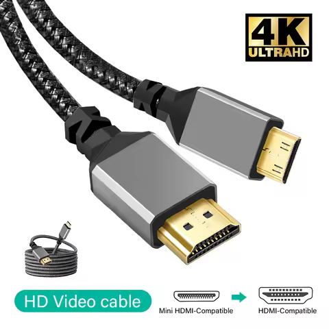 High quality Nylon MINI HDMI To HDMI Cable HDMI2.0 MINIHDMI Male A Male 4K 60HZ HD 1080P Adapter Con