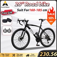 26 Inch 21 Speed Road Bike basikal fixie Basikal Jalan Raya Aluminium Frame Double Disc Brake Basika