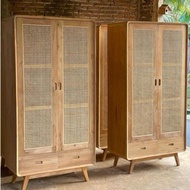 2-door rattan combination wardrobe