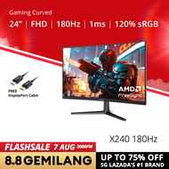 PRISM+ X240 (1500R) 24 180Hz/240Hz 1ms Curved FHD [1920 x 1080] Adaptive Sync Ready Gaming Monitor