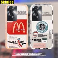 New Design Case For OPPO Reno 11 Pro 11F Case Cartoon Hamburger Coffee Pattern TPU Soft Fashion Shockproof Transparent Phone Cases for OPPO Reno11 F Pro Back Cover