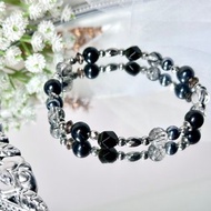 男神款權杖騎士水晶手鍊 - 鐵舒俱萊石/黑曜石/黑髮晶