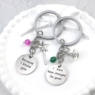 2Pc Wicked the Musical Inspired Keyring Elphaba Glinda Hat Broom Backpack pendant Friendship matchin