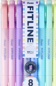 Pentel Fitline雙頭螢光筆8色組/ 粉彩