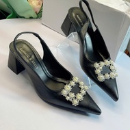 High Quality Women's 6 Inch Pearl Buckle High Heels