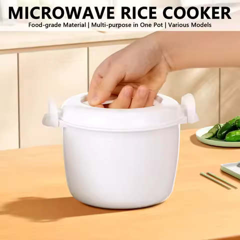 Microwave Rice Cooker Household Micro-Wave Oven Microwaveable Steamer Plastic Pasta Pot Microwaveabl